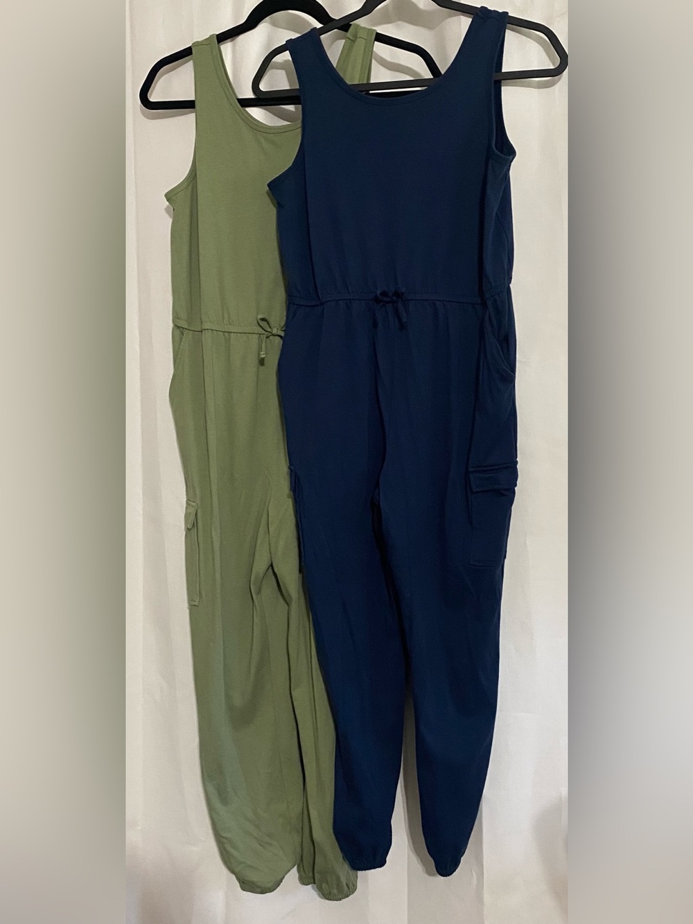 wonder nation Olive Green & Navy Tank Utility Jumpsuit Duo